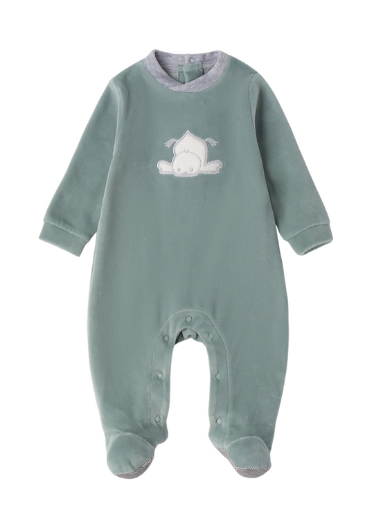 Salopeta Lunga Velur Verde cu Rata 3.647/00 Minibanda