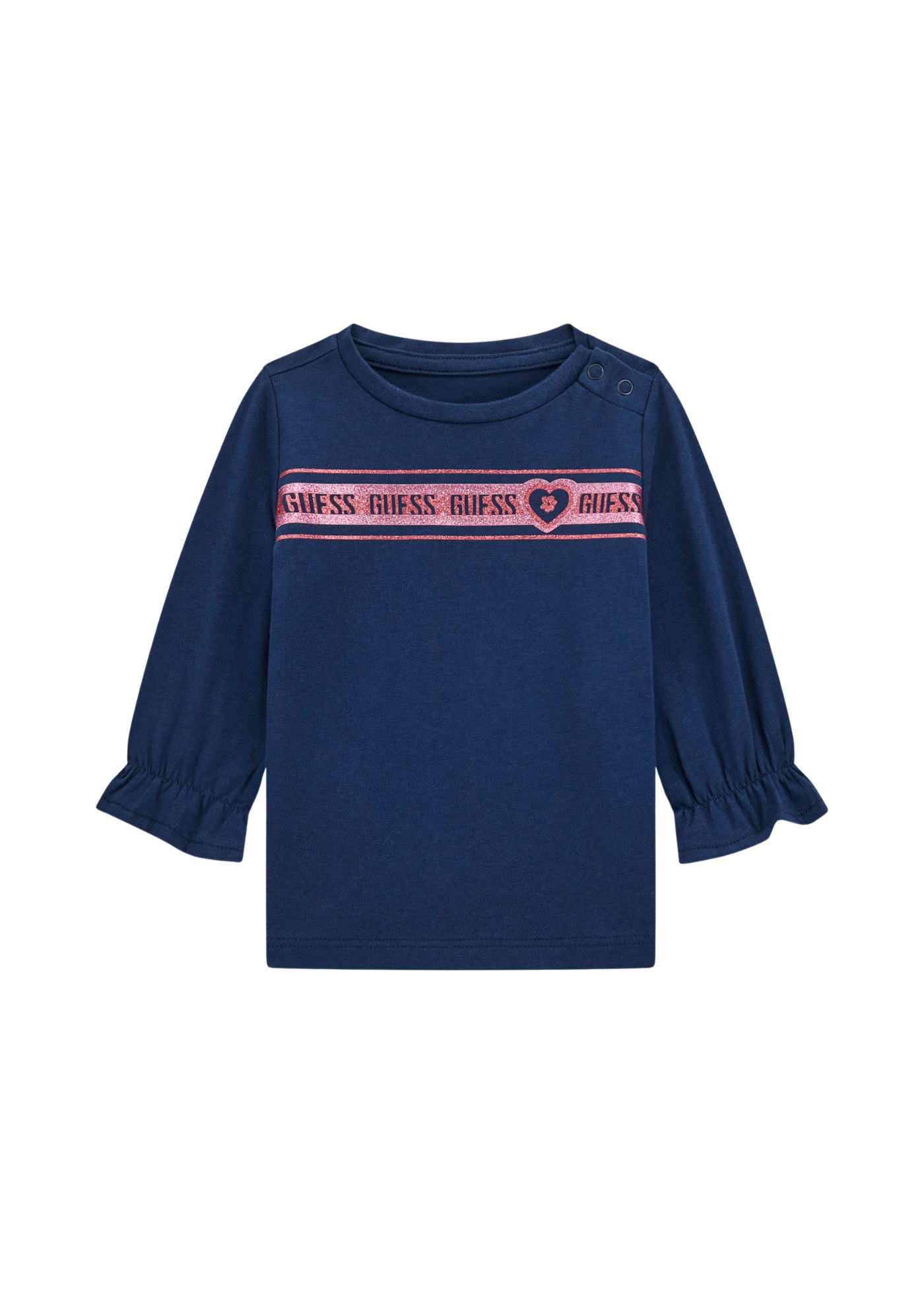 Bluza Bleumarin cu Maneca Lunga cu Logo cu Glitter A5YI05 K6YW4 G7HR Guess