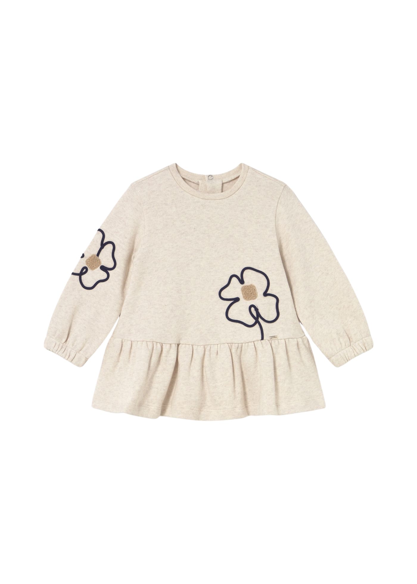 Rochie Bej cu Maneca Lunga cu Flori 2917 Mayoral