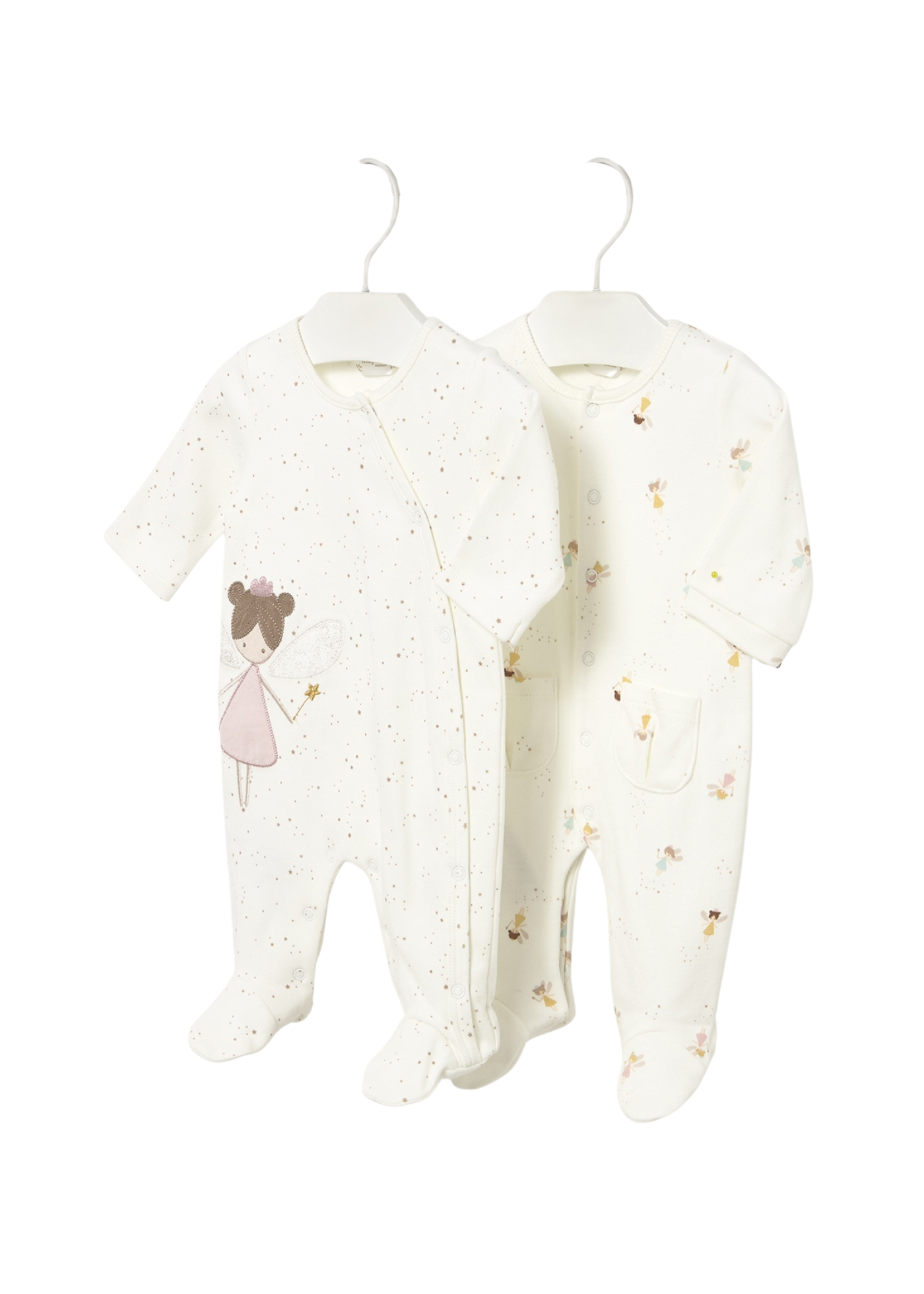 Set 2 Salopete Lungi Crem cu Imprimeu Stele si Zana 2703 Mayoral