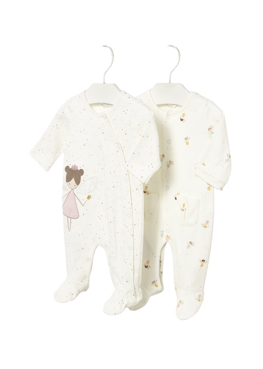 Set 2 Salopete Lungi Crem cu Imprimeu Stele si Zana 2703 Mayoral