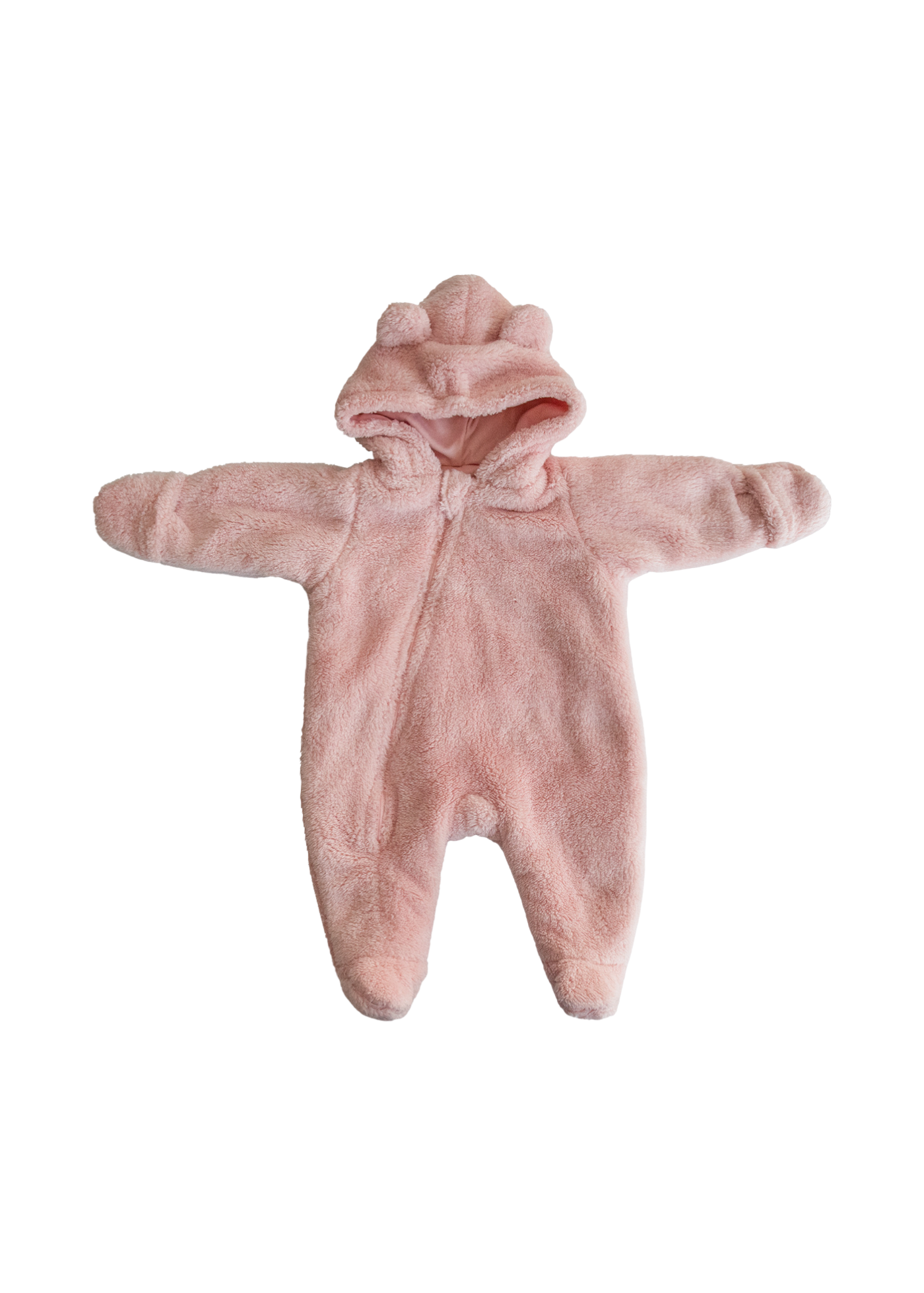 Combinezon Roz din Plus cu Fermoar si Gluga S60343 Kitikate