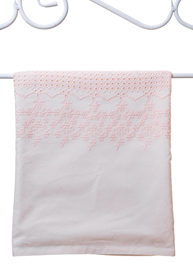 Pled din Bumbac Somon cu Broderie 80x85cm AnneBebe