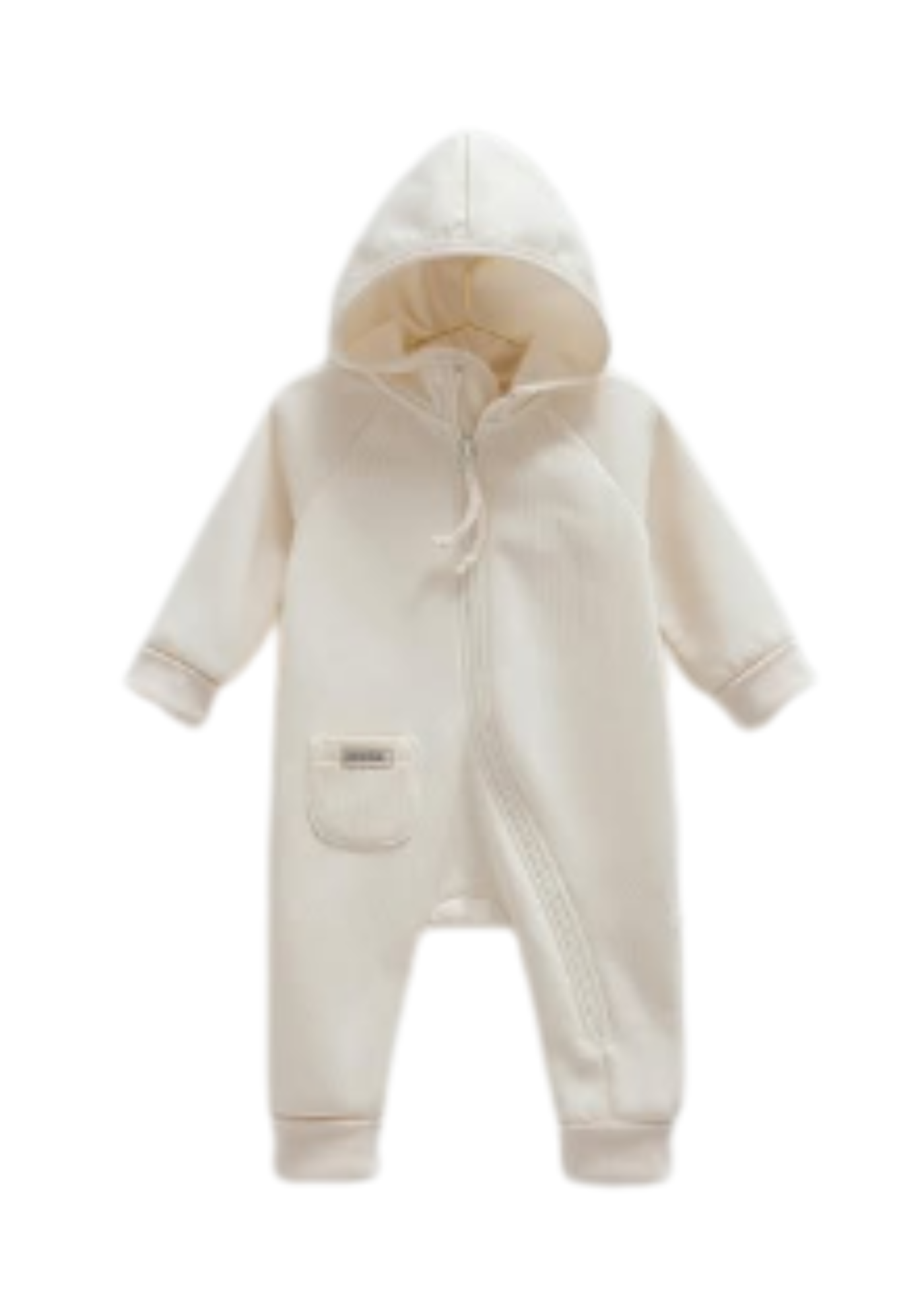 Combinezon Lung Crem din Bumbac cu Gluga TK1897 Mell Sweet Baby