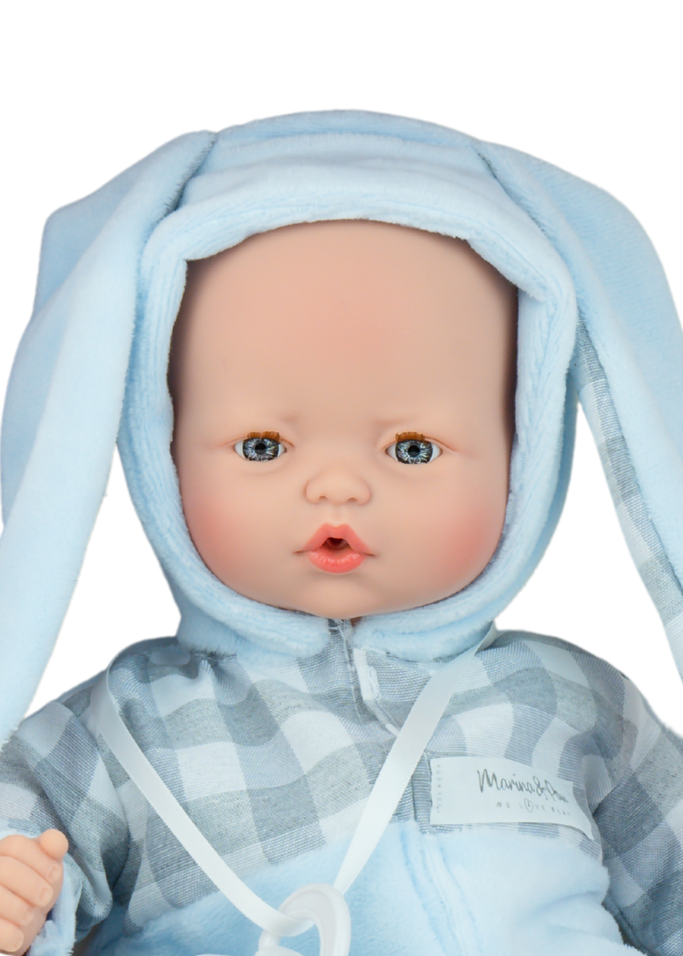 Papusi Gemene Parfumate, Corp Moale cu Mecanism, Fetita cu Salopeta Roz Ursulet si Baietel cu Salopeta Bleu Iepuras 589 – Marina&Pau