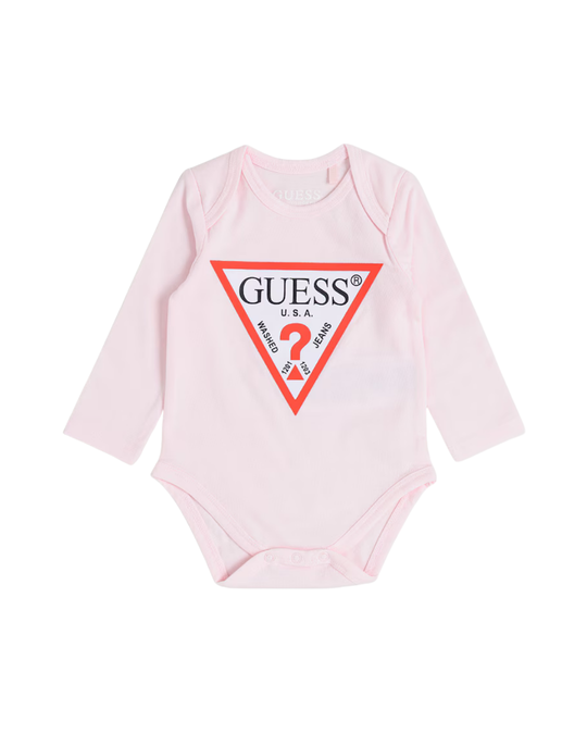 Body Roz cu Maneca Lunga cu Logo Rosu H5RW00 K6YW1 G6K9  Guess