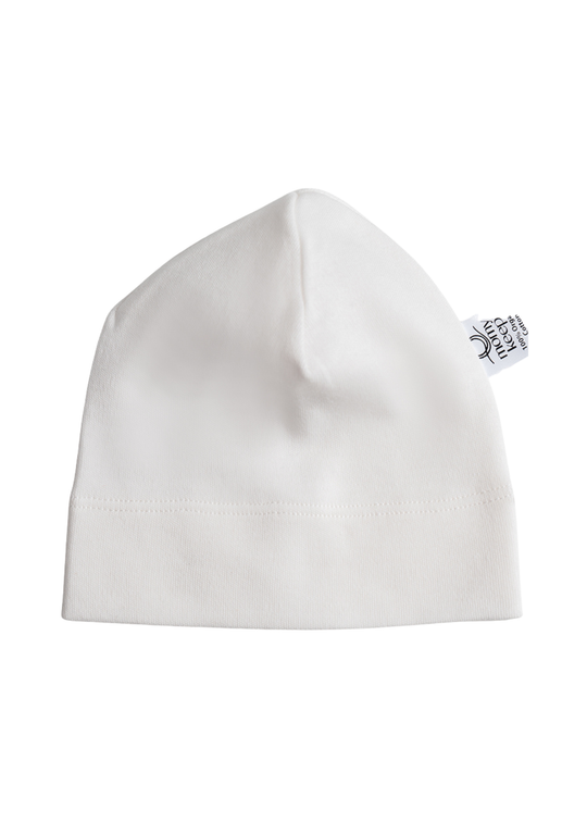 Caciulita Nou-Nascut Crem din Bumbac Organic cu Siret - MOM-37 Momykeep