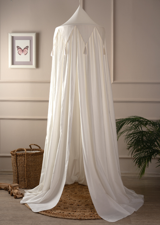 Baldachin cu Suport Crem din Voal Romantica Vual 2 x 4 m 0695 FunnaBaby