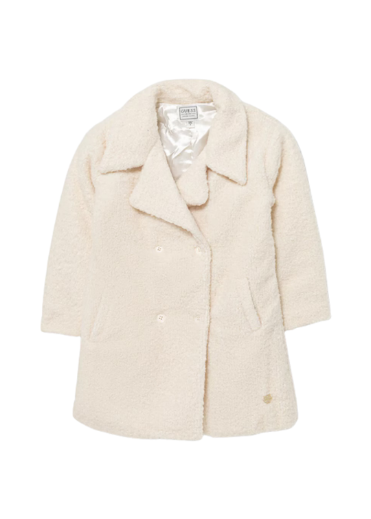 Palton Crem din Stofa Bucle K5BL10 WGIT0 G012 Guess
