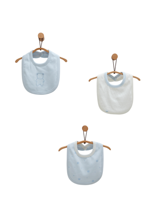 Set 3 Bavete Bumbac Bleu cu Urs ONE1470 Mell Sweet Baby