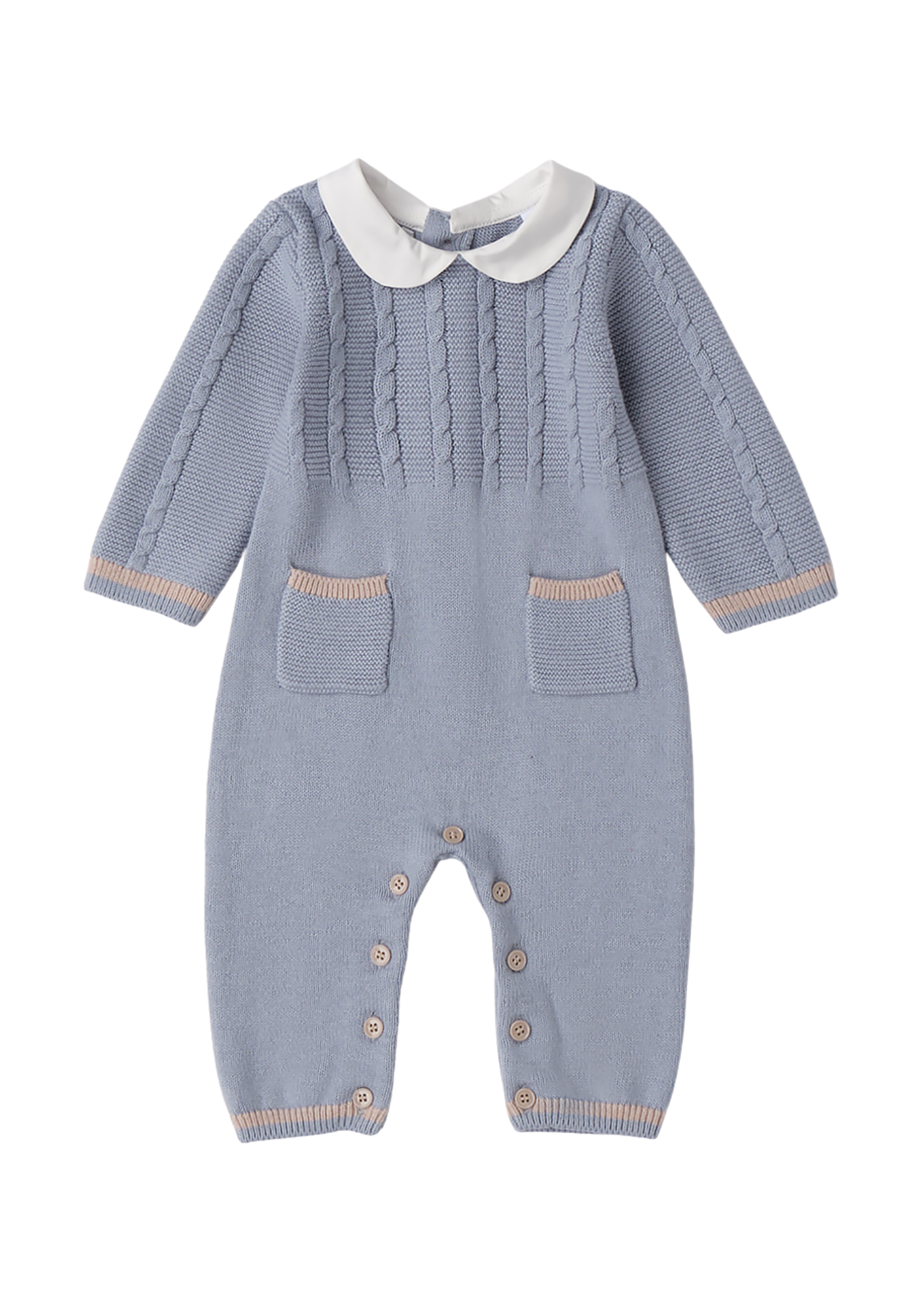 Salopeta Lunga Tricotata Albastra 3.F690/00 Minibanda