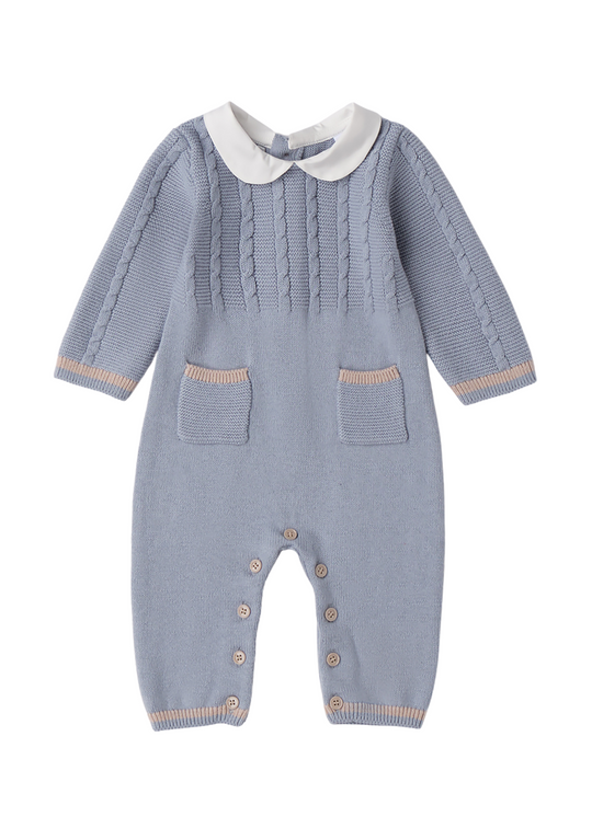 Salopeta Lunga Tricotata Albastra 3.F690/00 Minibanda