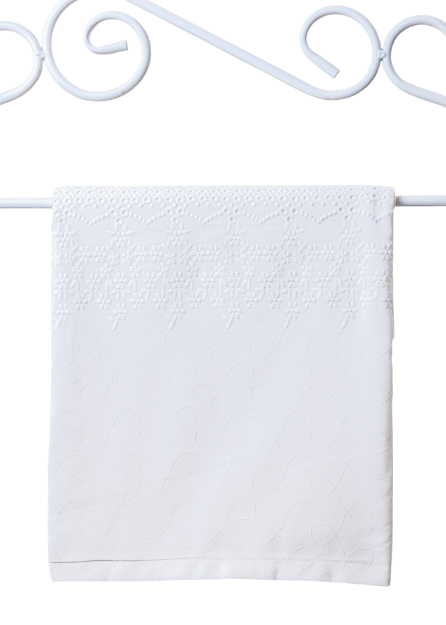 Pled din Bumbac Crem cu Broderie 80x85cm AnneBebe