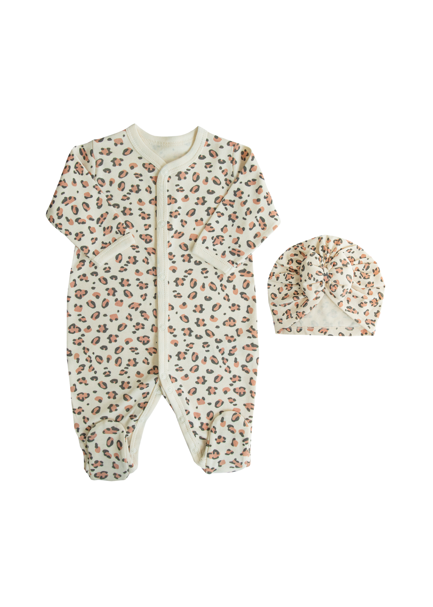 Salopeta Lunga Imprimeu Leopard cu Turban S60252 Kitikate