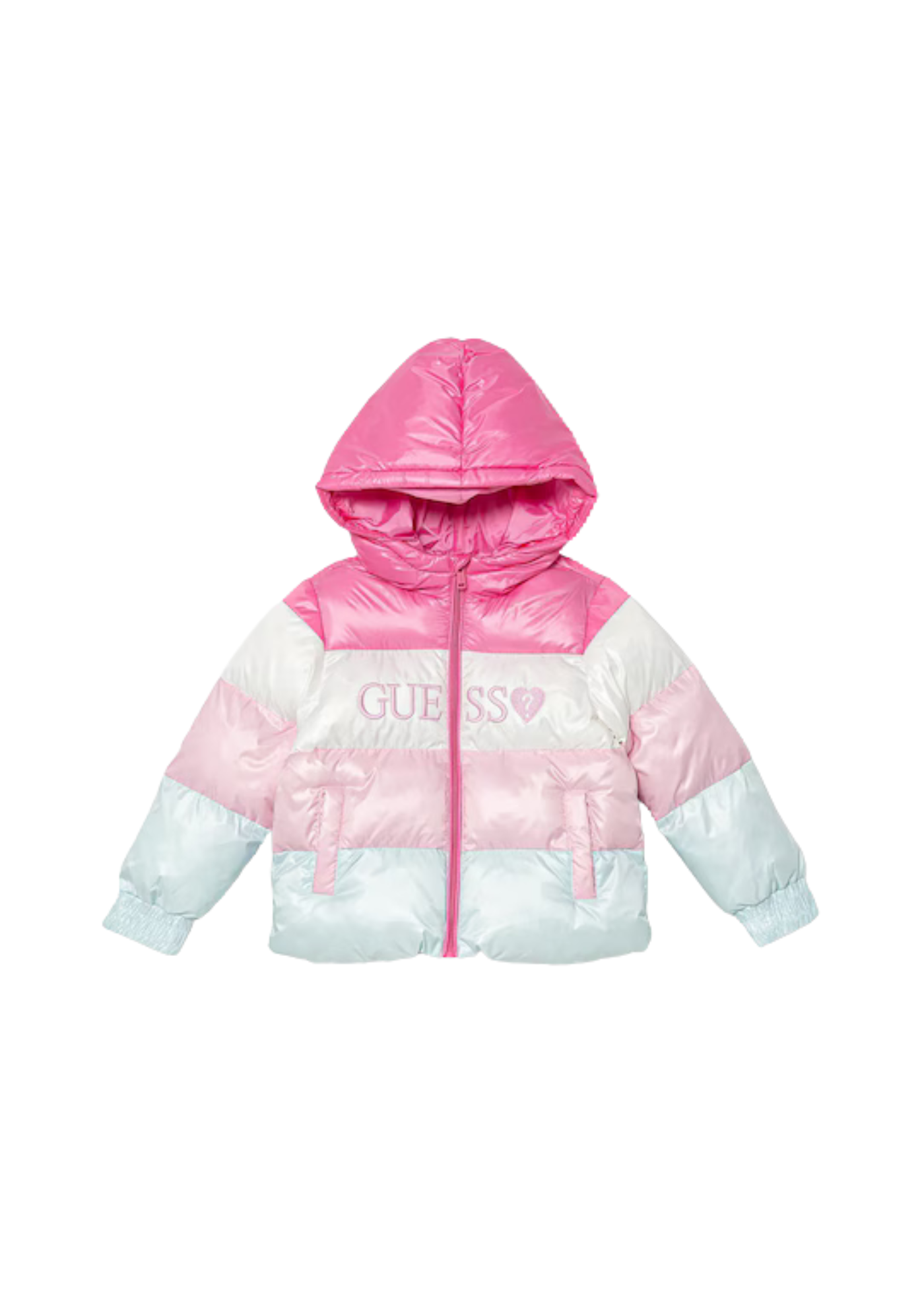 Geaca din Fas Matlasata Roz cu Bleu K5YL01 WEGY0 F00V Guess