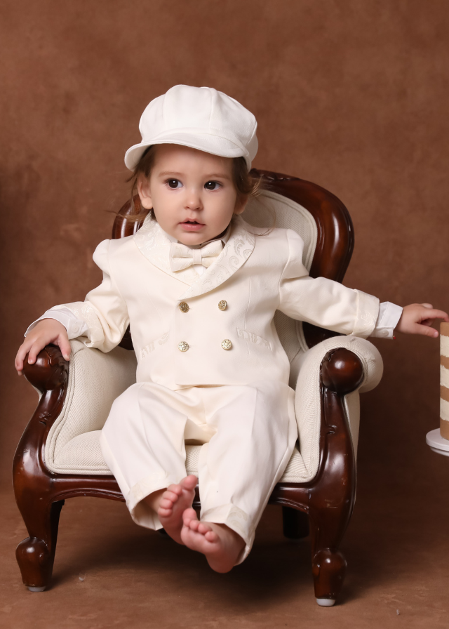 Lucas 2-Piece Baptism Set, Custom Suit and Trunk AnneBebe