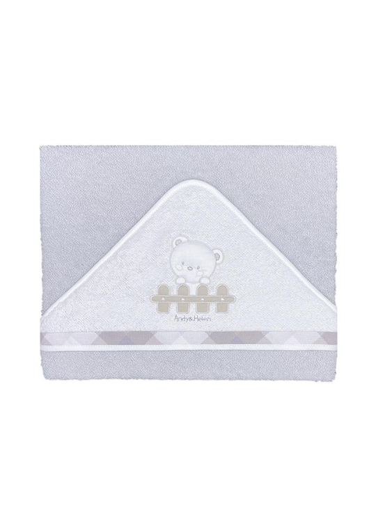 Prosop cu Capison Gri cu Ursulet si Gardut 100x100 cm D91 Andy&Helen