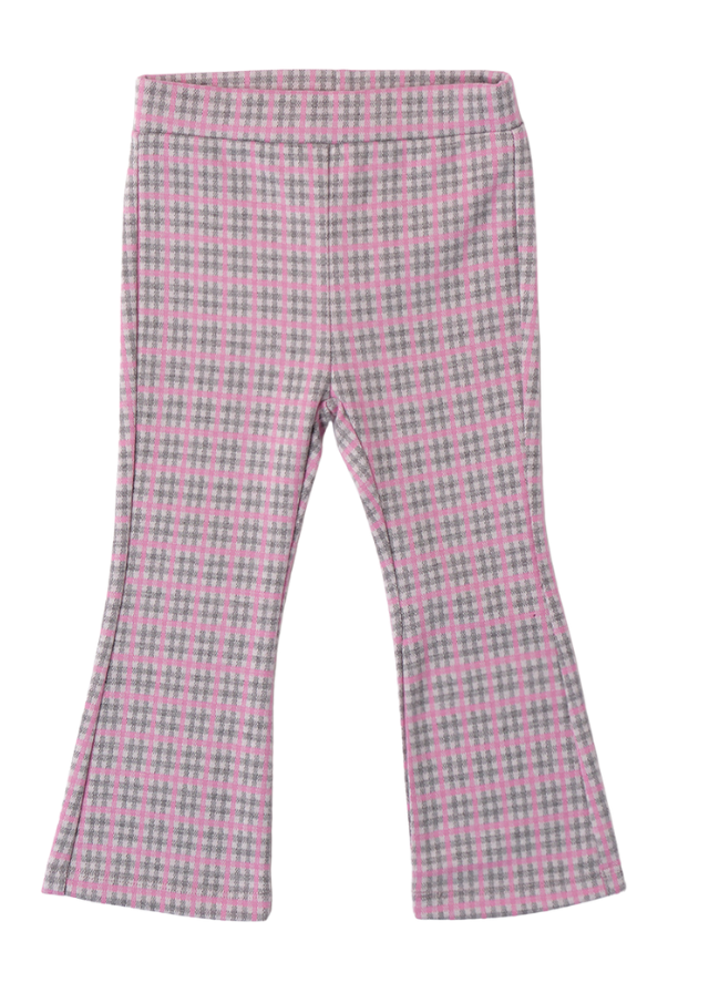 Pantaloni Lungi Evazati Carouri Gri cu Roz 0A4610.00 iDO