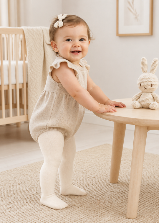 Girls' Organic Cotton Dress Cream S95941 KityKate