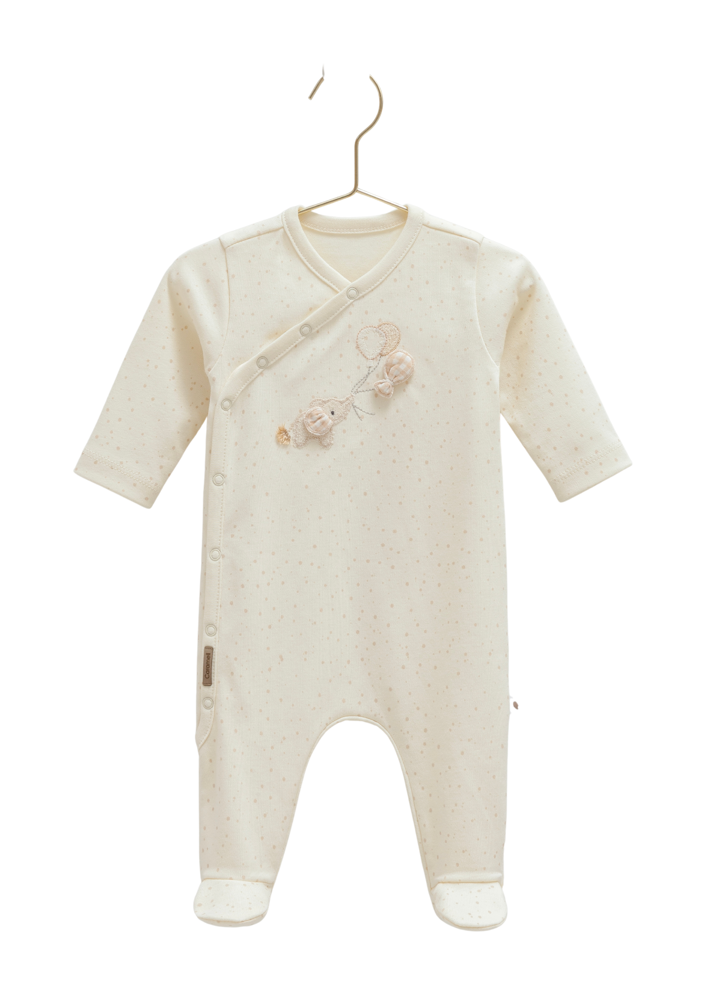 Salopeta Lunga Crem cu Elefant TU1588 Mell Sweet Baby