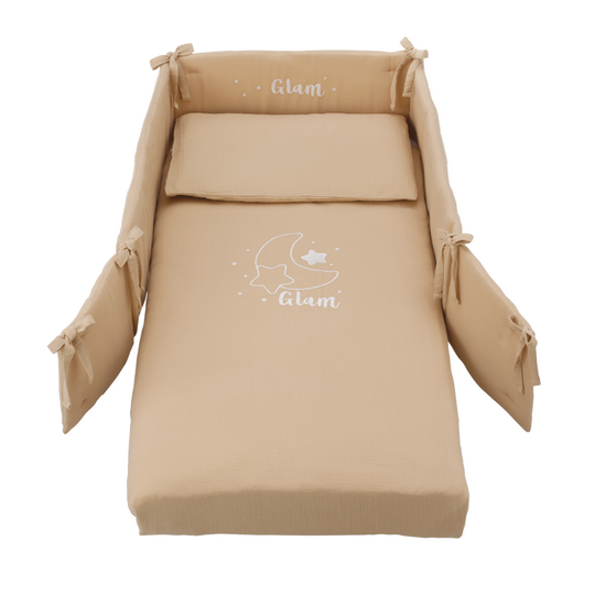 4 Piece Cotton Bed Protection Set Glammy Havana Azzurra Collection