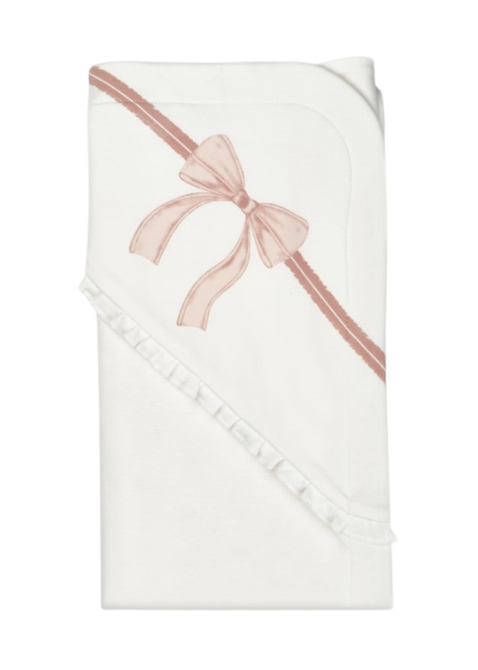 Pled Bumbac Organic Crem cu Capison Imprimeu Funda Roz Pudra 85 x 100 cm CSY8168 Baby Cosy