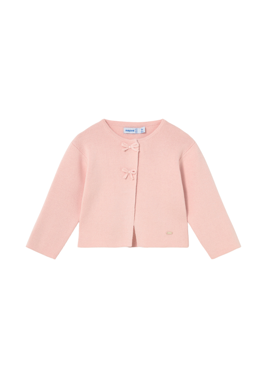 Salmon Knitted Cardigan with Bows 1307 Mayoral