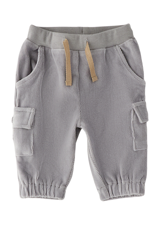 Pantaloni Lungi Reiati Gri cu Buzunare Cargo pentru Baieti – iDO
