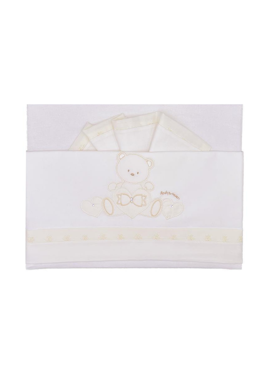 Aparatoare Patut Crem cu Ursulet si Fundita cu Strasuri 180x45 cm – R31 Andy&Helen