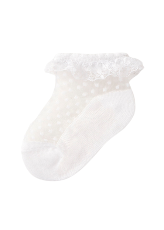 White Tulle Polka Dot Ankle Socks 10139 Mayoral