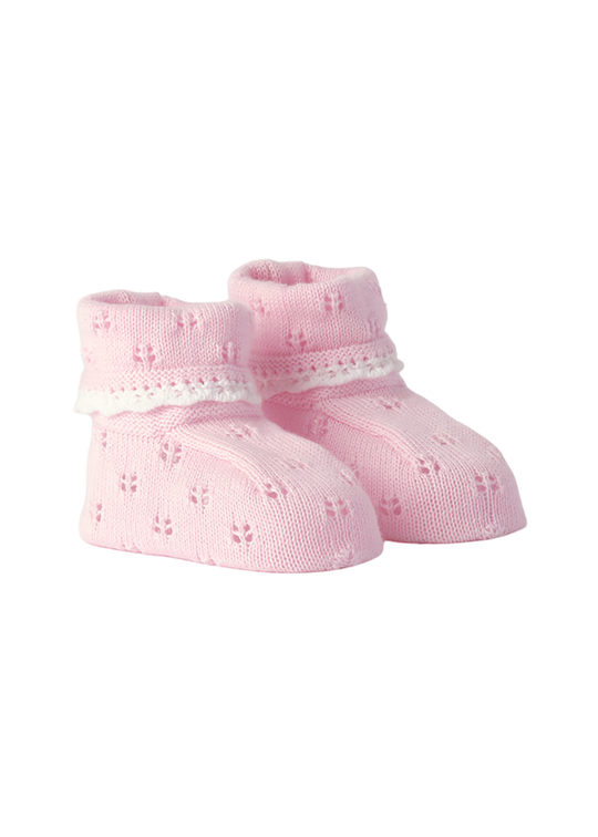 Knitted Pink Booties 3.G369/71 Minibanda
