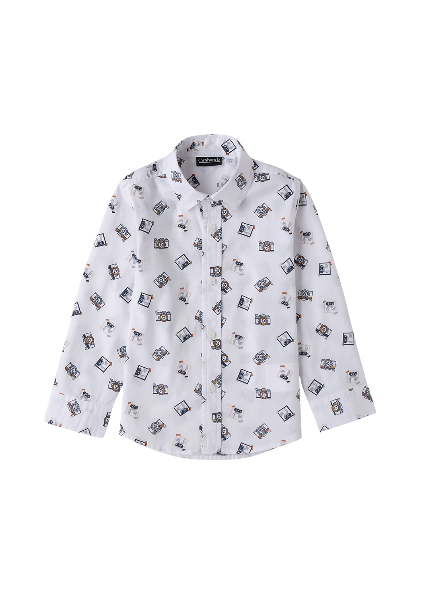 Camasa Alba cu Maneca Lunga cu Imprimeu Camere Foto 0.F121/00 Sarabanda