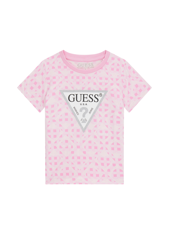 Tricou Maneca Scurta Imprimeu Roz K6RI06 K6YW4 P499 Guess