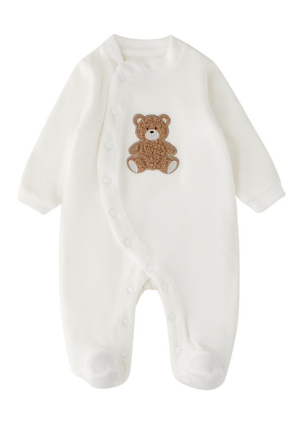 Salopeta Lunga din Velur Ivory cu Model Urs pentru Baieti 4.H028/00 – iDO