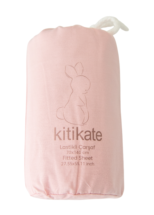 Cearceaf Roz Mare Bumbac Organic 70 x 140 cm S09015 Kitikate