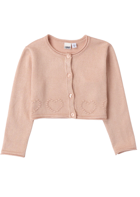 Cardigan Tricotat Somon cu Fir Auriu 8294 iDO