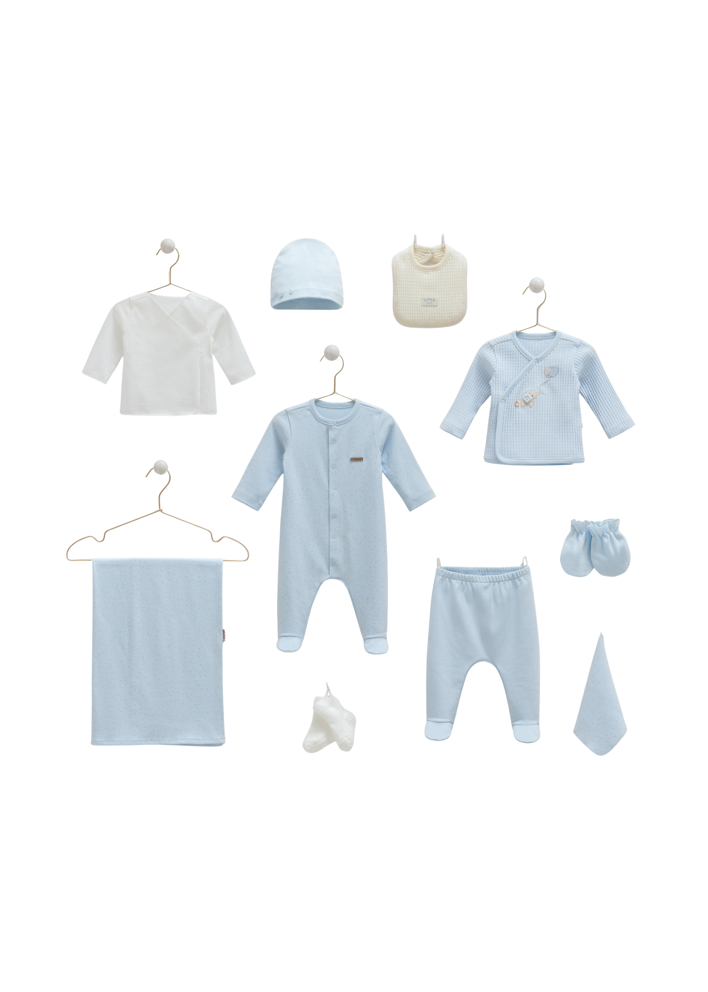 Set 10 Piese Maternitate Bleu cu Elefant ZU1585 Mell Sweet Baby