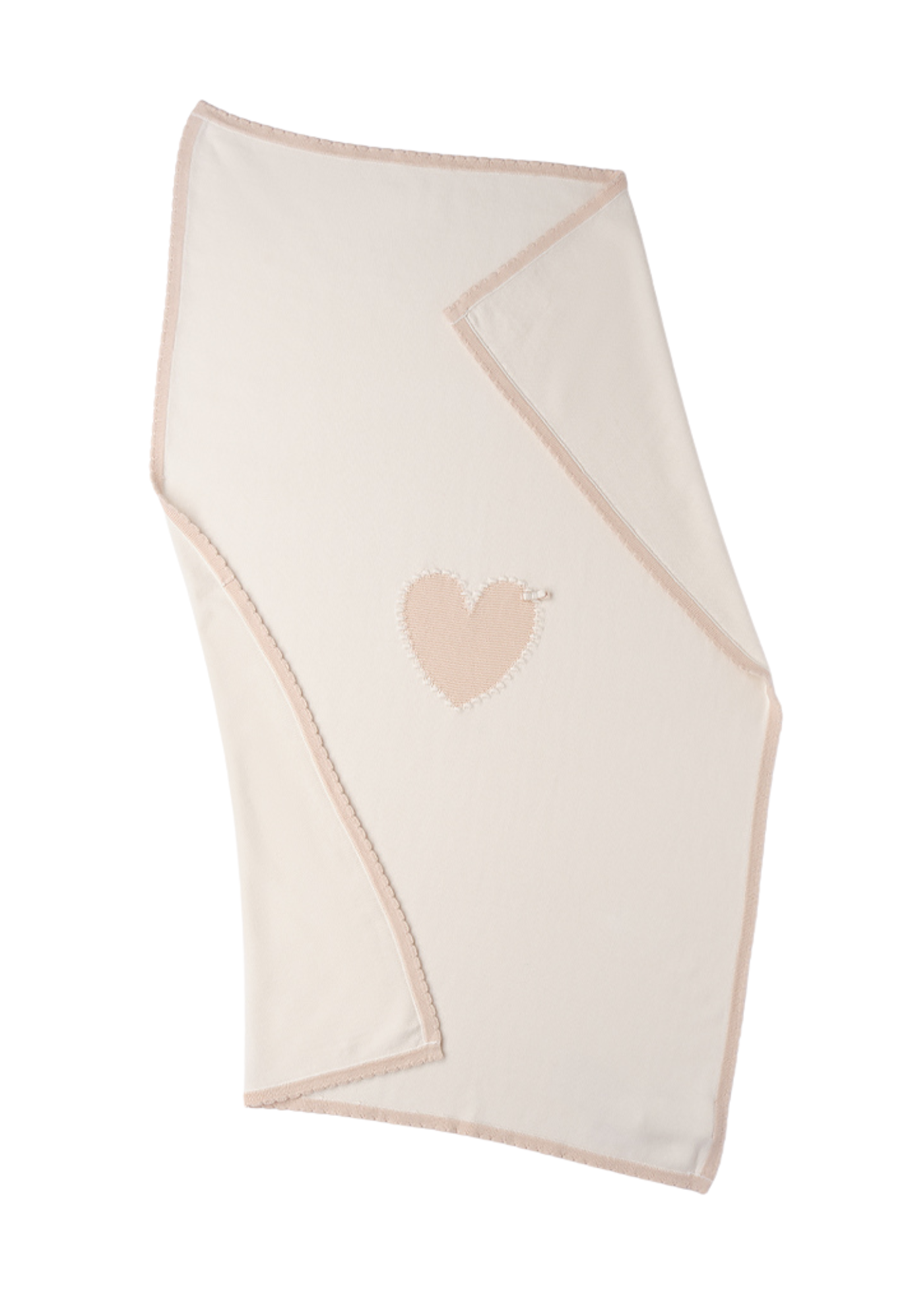 Pled Tricotat Bej cu Inima 3.F350/00 Minibanda