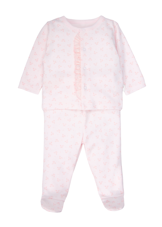 Set de Pijama din 2 Piese, cu Botosei si Floricele Roz, pentru Fete F1526 – Bebetto