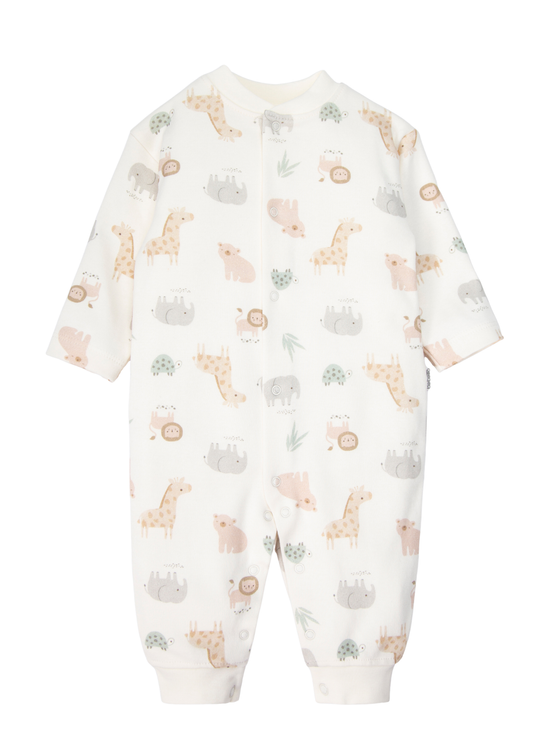 Salopeta Lunga din Bumbac cu Animale Safari fara Botosei T4422 – Bebetto