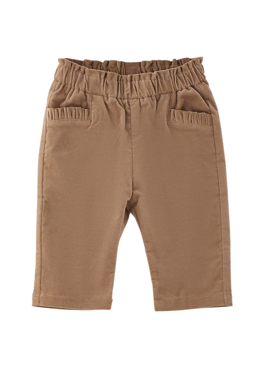 Pantaloni Lungi din Catifea Bej cu Talie Elastica 736 – Minibanda