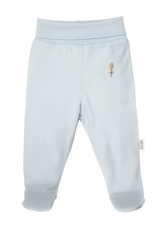 Pantaloni cu Botosei din Bumbac cu Balon Brodat Bleu pentru Baieti T4377 – Bebetto
