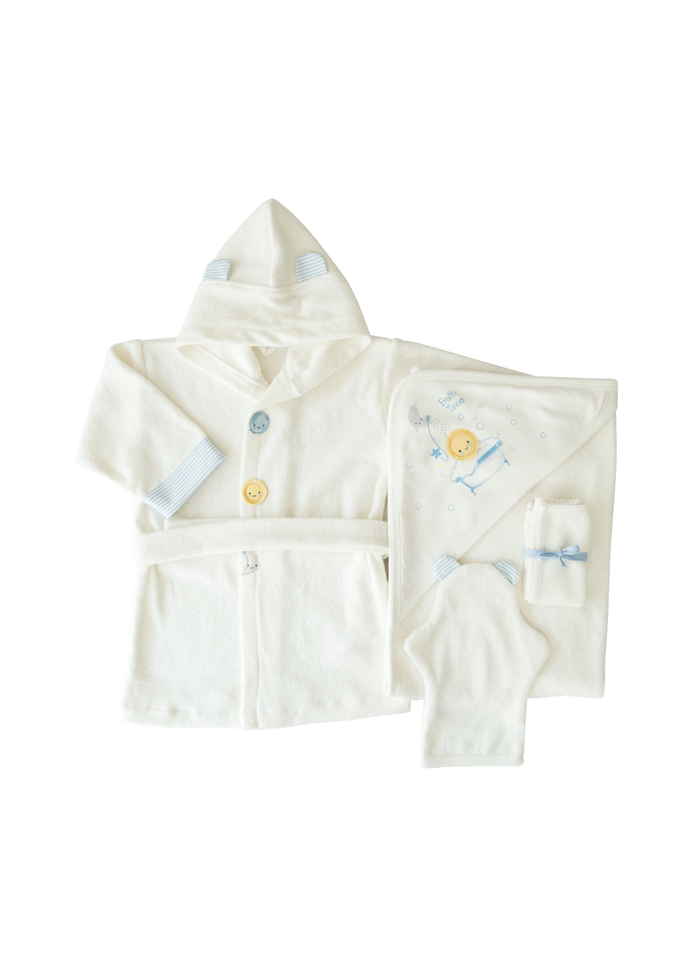 Set pentru Baita cu Halat si Prosop Alb cu Bleu Organic Dreams S26319 KitiKate