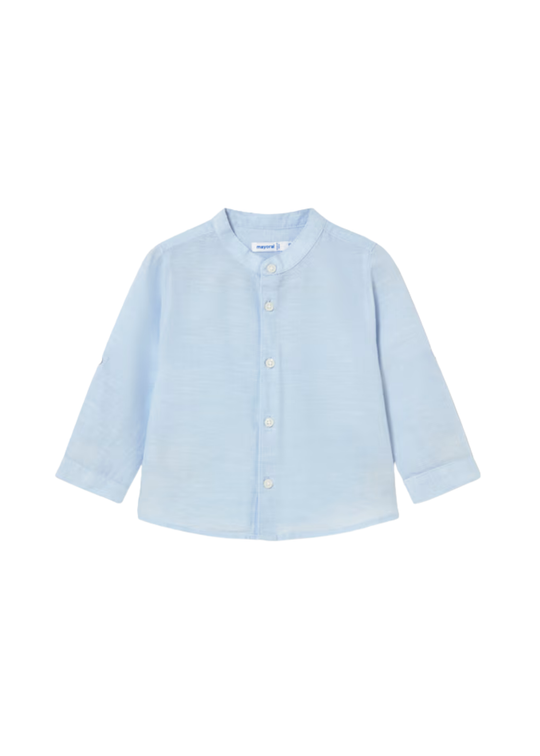 Long Sleeve Shirt Striped White with Blue Linen with Cotton 1116 Mayoral