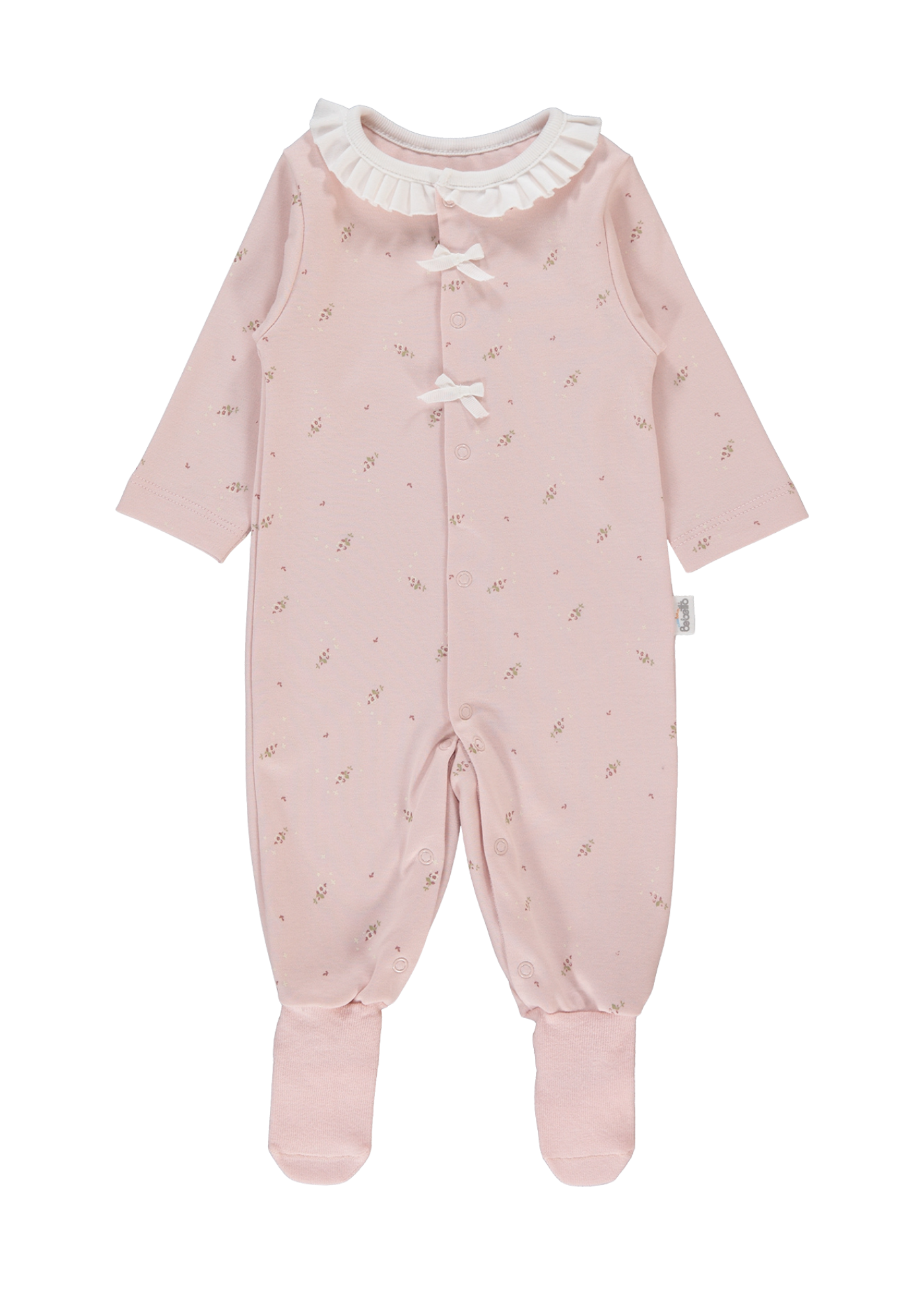 Salopeta Lunga Roz cu Imprimeu Flori Tiny Florist T4013 Bebetto