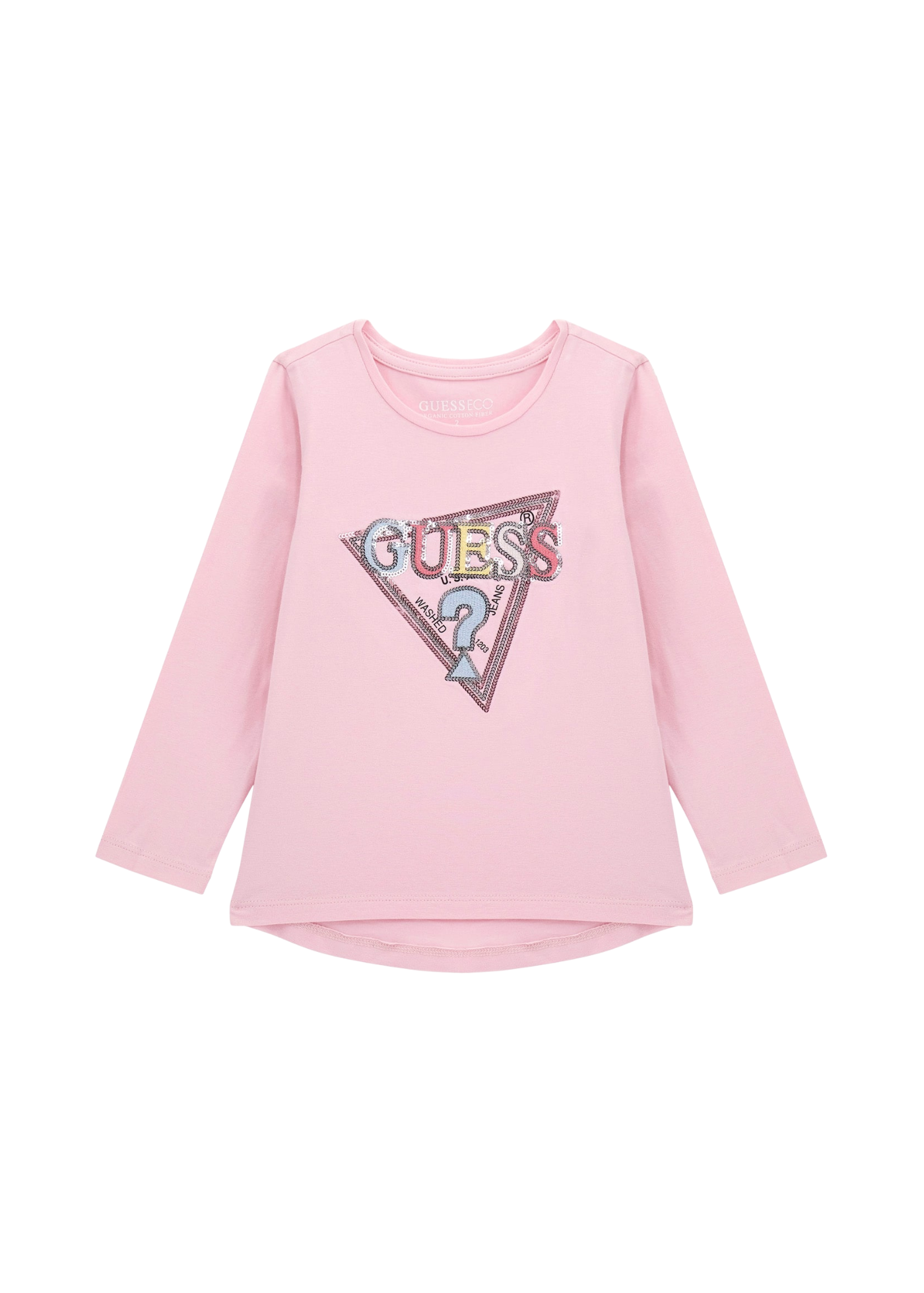 Bluza Roz cu Maneca Lunga cu Logo Multicolor K5YI10 K6YW4 G65U Guess