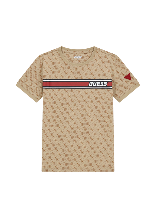 Tricou cu Maneca Scurta Bej cu Monograme L4YI47 J1314 P13W Guess