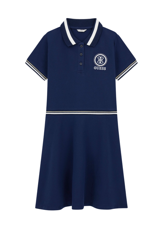 Rochie Bleumarin cu Maneca Scurta si Guler Polo J6RK10 K7064 G7HR Guess