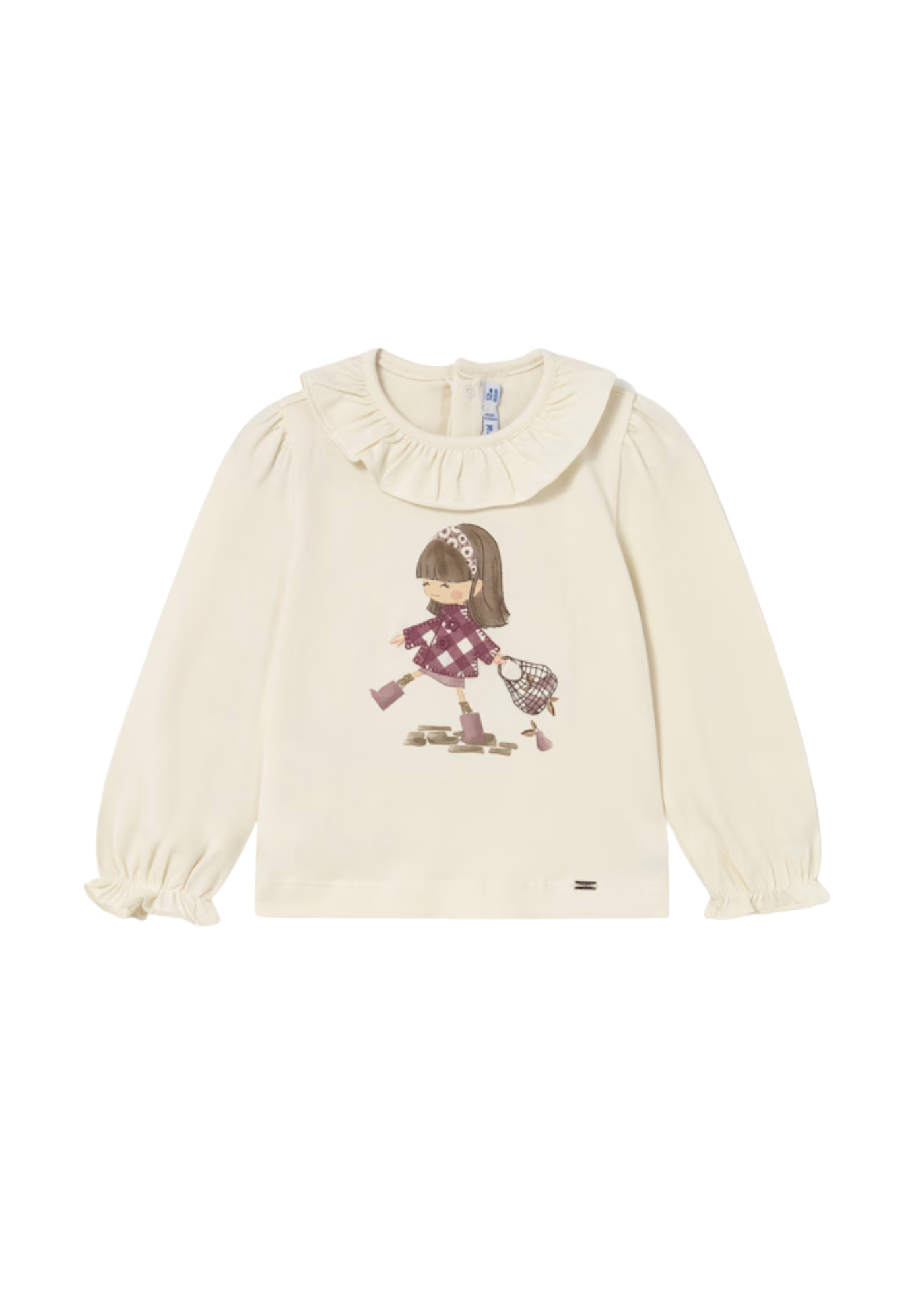 Bluza Crem cu Maneca Lunga cu Imprimeu Fetita cu Frez 2076 Mayoral