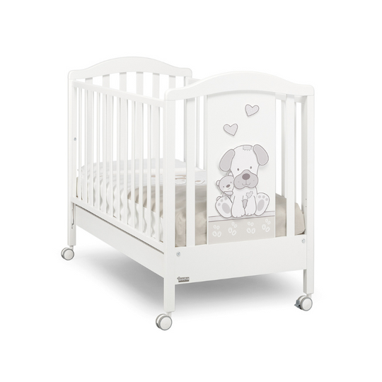 Patut bebe Jack Alb & Crem cu sertar & 2 nivele saltea Laterala Culisabila Erbesi